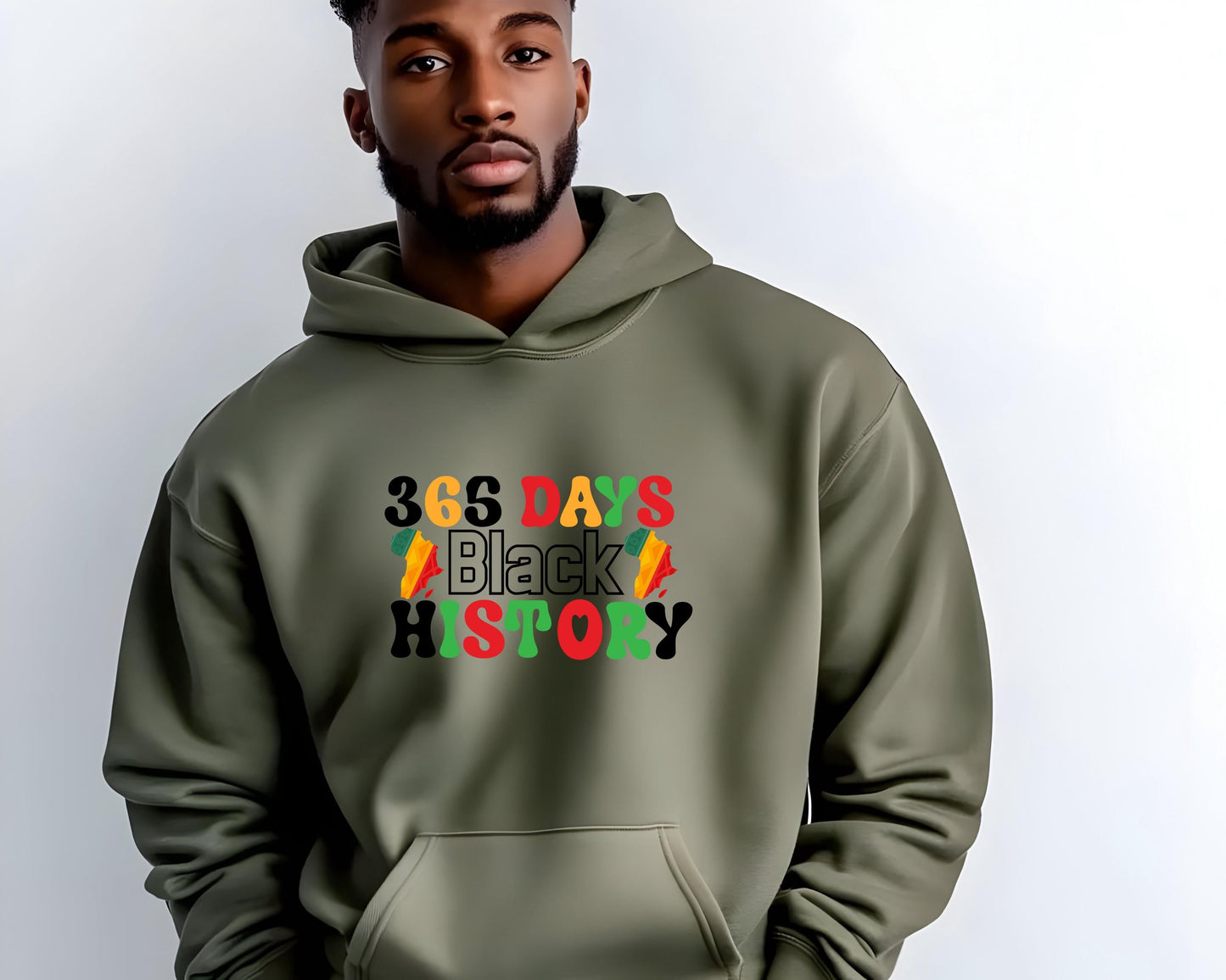 365 Days Black History Unisex Lightweight Hooded Sweatshirt, Black History Month Apparel, African American History Gift, Civil Rights