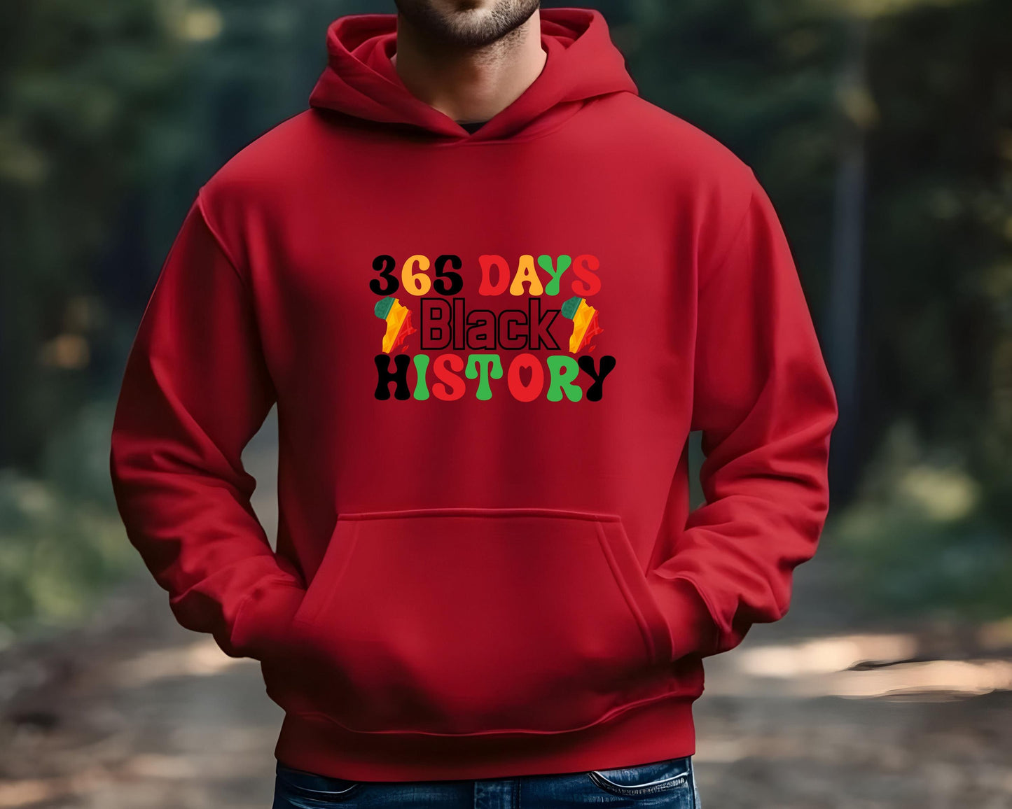 365 Days Black History Unisex Lightweight Hooded Sweatshirt, Black History Month Apparel, African American History Gift, Civil Rights