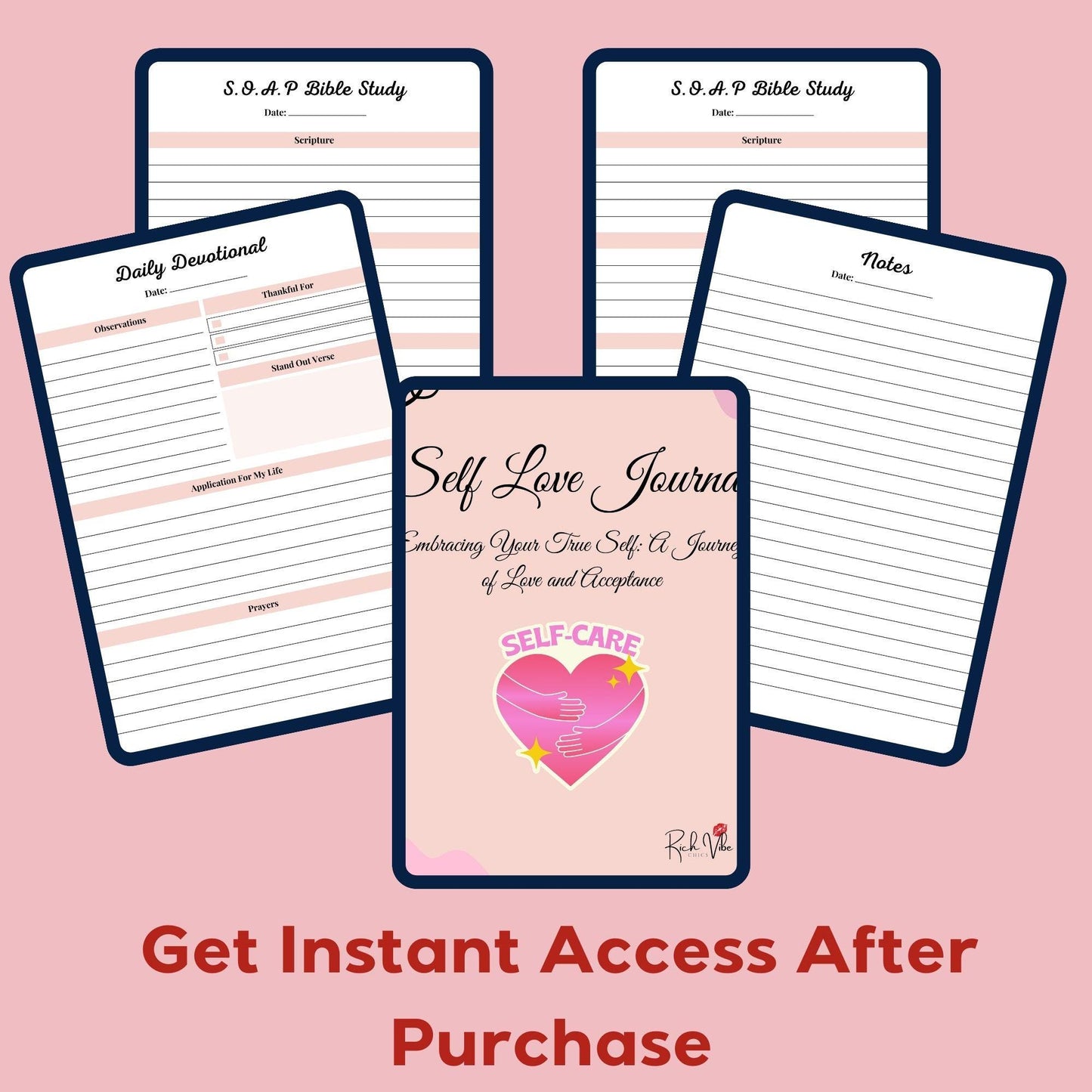 Editable Template Self Love Workbook Digital Self Love Planner Self Care Journal Affirmation Journal Self Love Journal Printable and