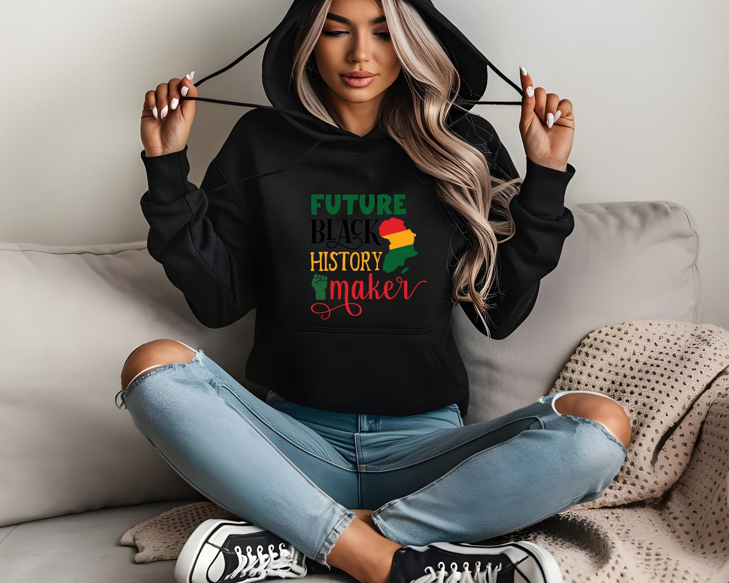 Future Black History Maker Hoodie, Unisex Sweatshirt, Black History Month, Inspirational Apparel, Activist Gift, Comfortable Layer