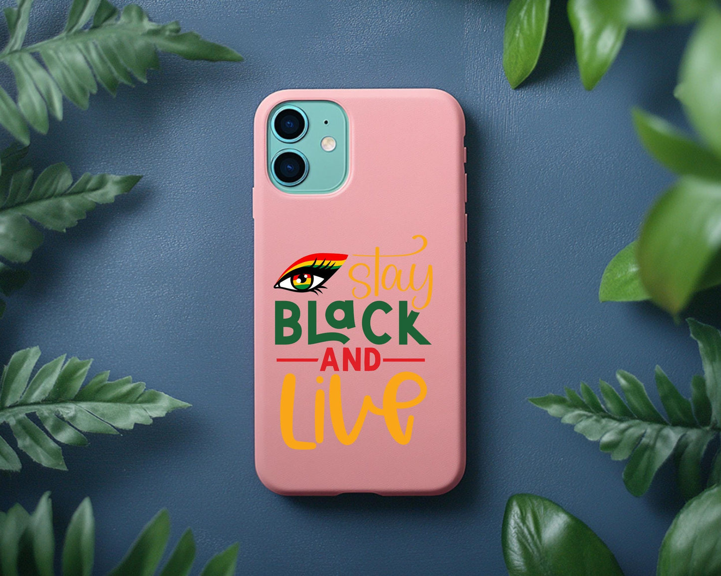 Unique Phone Snap Case, Stay Black and Live, Inspirational Phone Cover, Black Culture Gift, Vibrant Phone Accessory