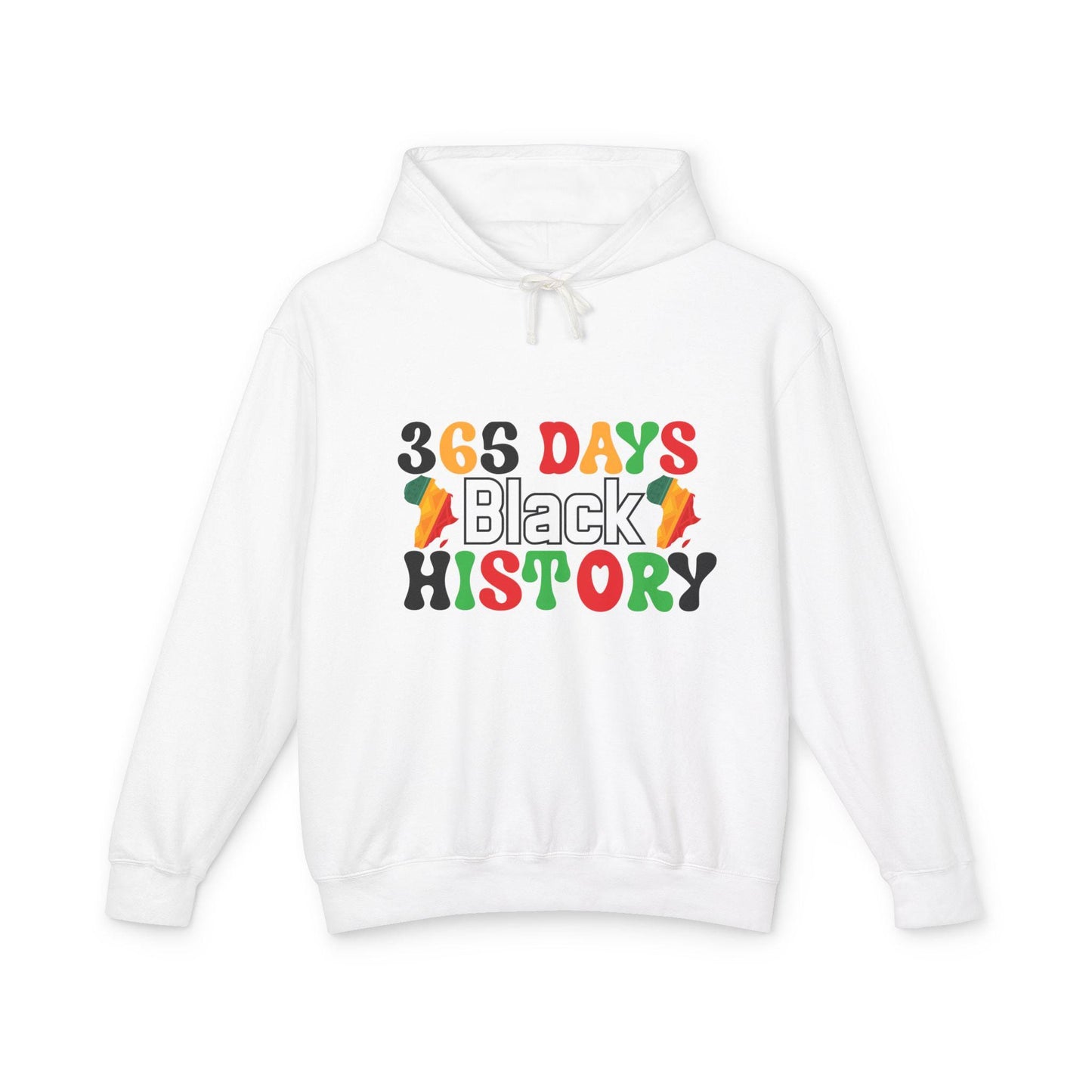 365 Days Black History Unisex Lightweight Hooded Sweatshirt, Black History Month Apparel, African American History Gift, Civil Rights