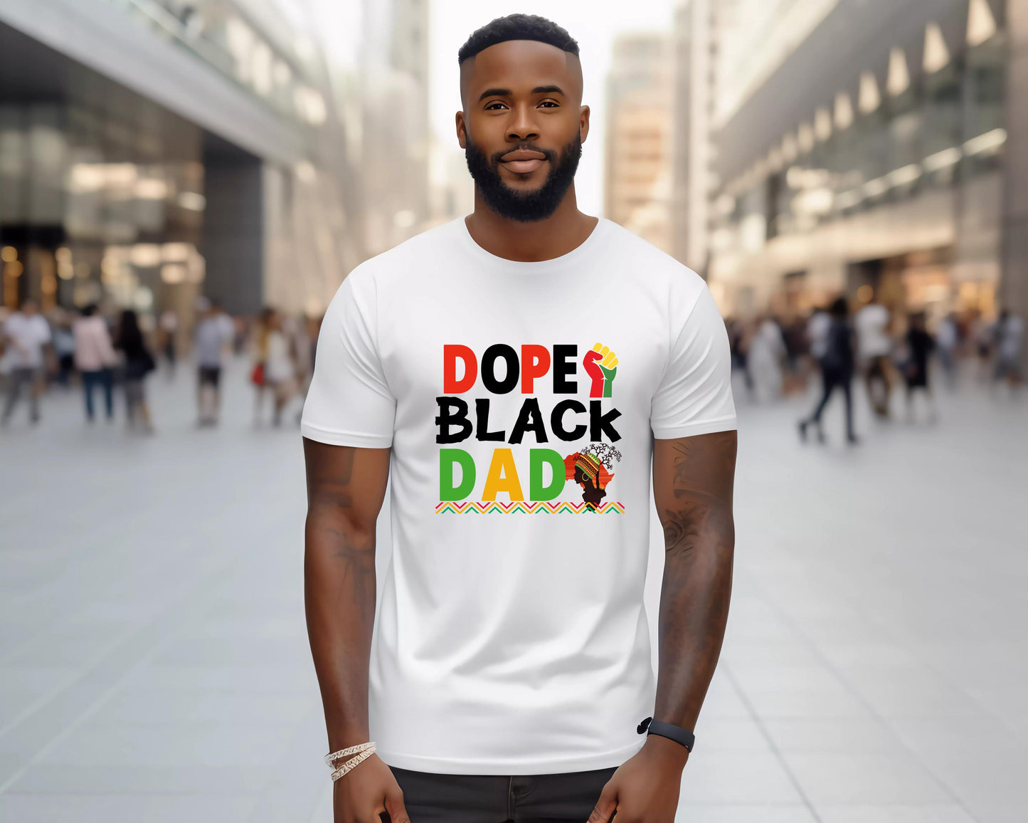 Dope Black Dad Tshirt, Father&#39;s Day Gift, Cool Dad Tee, Urban Dad Shirt, Trendy Papa Top