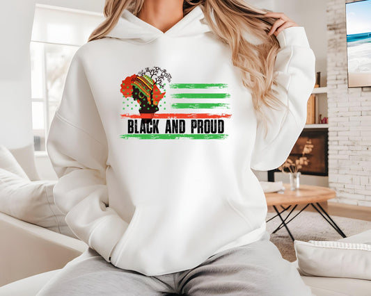 Black and Proud Hoodie - African American Pride Sweatshirt, Unisex Pullover, Black Lives Matter Jacket, Melanin Empowerment Hoody, Civil