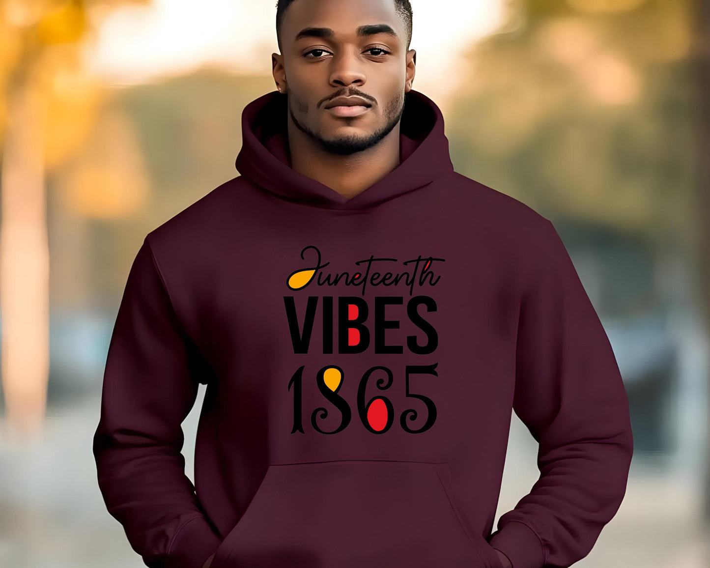 Juneteenth Vibes 1865 Hoodie, Black History Month Sweatshirt, African American Pride Hoody, BLM Lightweight Hoodie, Social Justice Activist