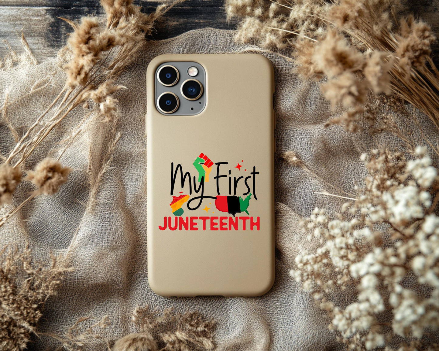 First Juneteenth case, Cultural phone case,  Stylish phone case,  Pan-African case, Black history gift,  Proud Black case