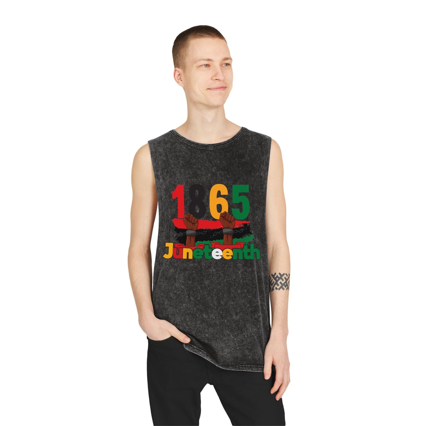 Juneteenth 1865 Tank Top, Unisex Stonewash Sleeveless Shirt, Historical Black History Tee, Emancipation Day Apparel, African American