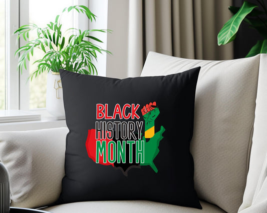 Black History Month Spun Polyester Lumbar Pillow - African American Culture Home Decorative Cushion Throw Accent, Pan African Gifts, BHM