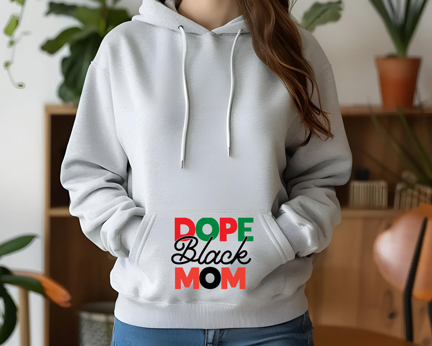 Dope Black Mom Kids Relax Hoodie, African American Parent Mother Pullover, Gift for Mommy, Cozy Sweatshirt, Mom Apparel, Mother&#39;s Day Gift