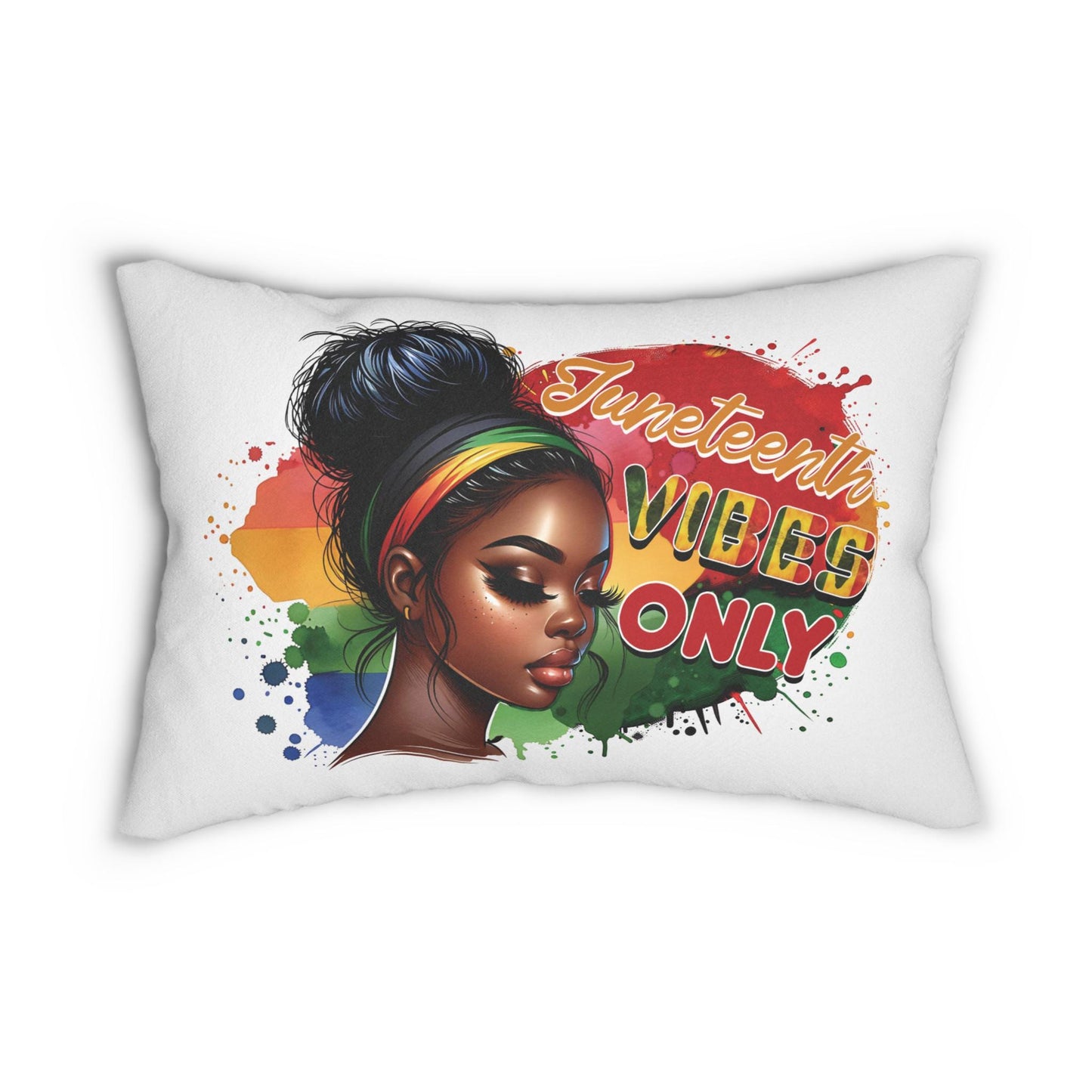 Juneteenth Vibes Only Lumbar Pillow, Throw Pillow, Accent Pillow, Cushion, Home Decor, Black History, Independence Day