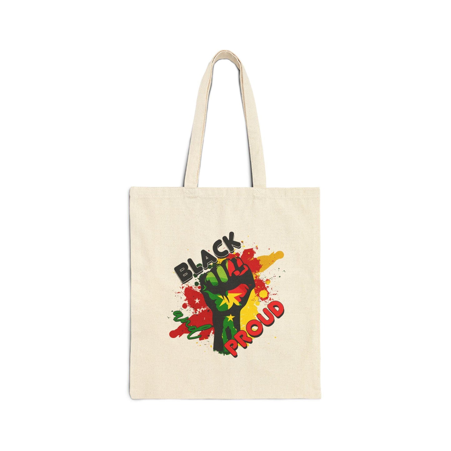 Empowering Black Proud Cotton Canvas Tote Bag, Eco-Friendly Shopping Bag, Festival Tote, Statement Bag, Gift for Activists