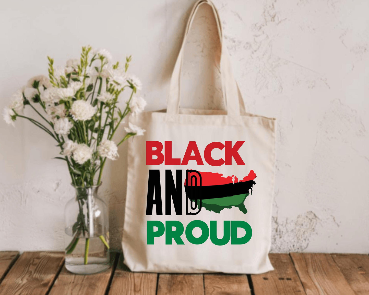 Black and Proud Cotton Tote Bag, African American Empowerment Market Bag, Ethnic Pride Shopping Bag, BLM Reusable Grocery Tote, Diversity