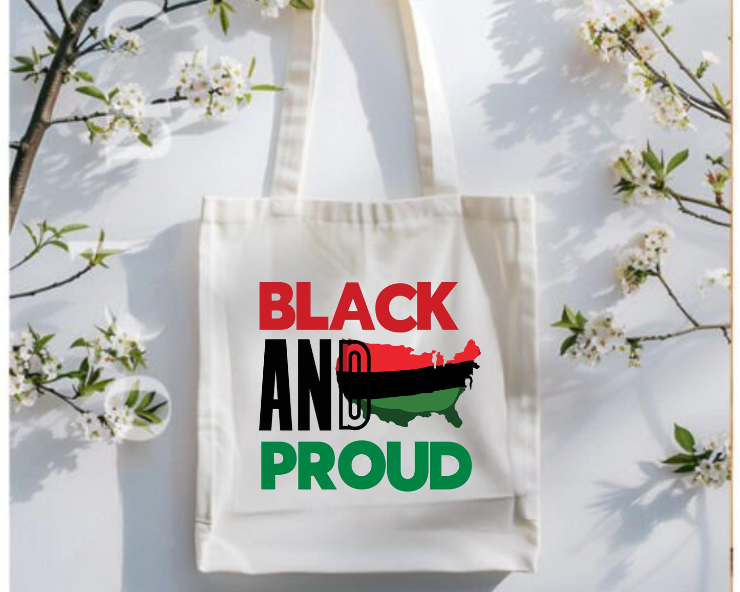 Black and Proud Cotton Tote Bag, African American Empowerment Market Bag, Ethnic Pride Shopping Bag, BLM Reusable Grocery Tote, Diversity