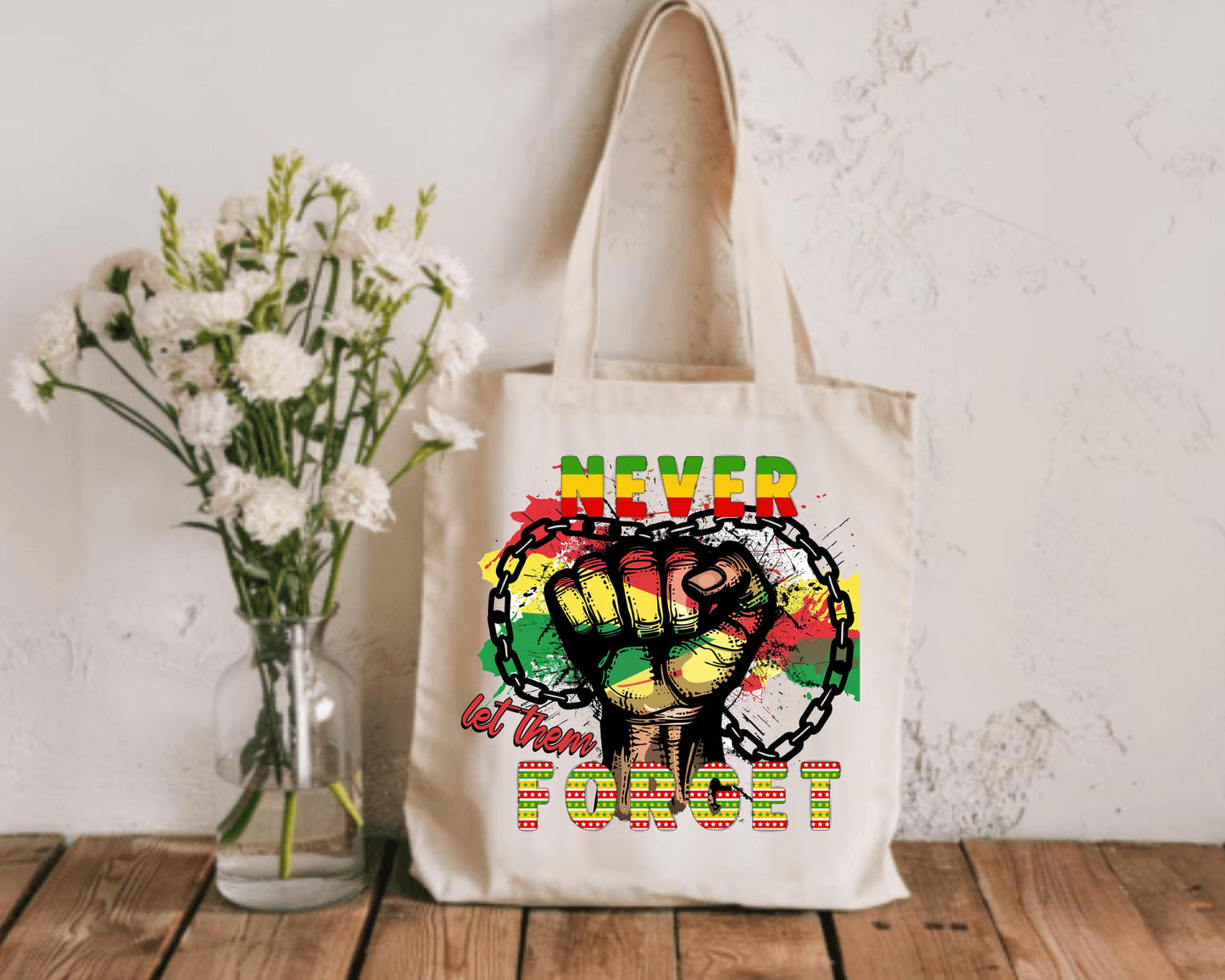 Cotton Canvas Tote Bag - Never Let Them Forget, Reusable Shopping Bag, Eco-Friendly Tote, Gift for Her, Grocery Bag, Market Bag