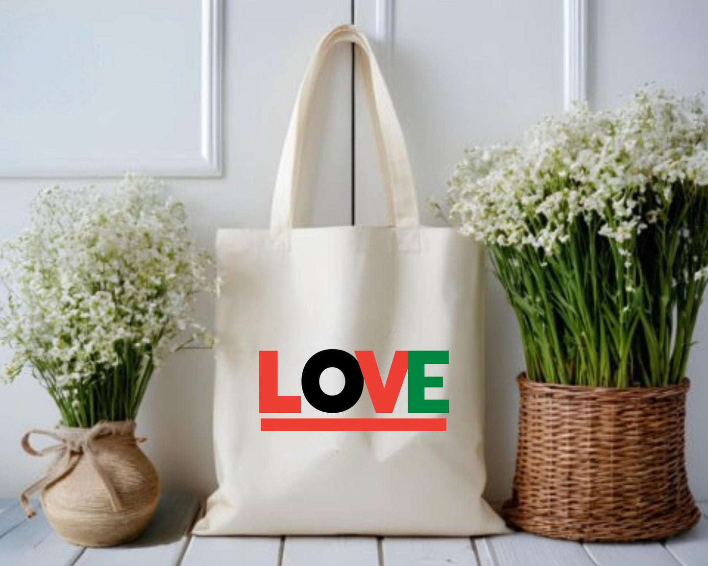 Love Cotton Canvas Tote Bag - Romantic Eco-Friendly Shopping Bag, Valentine&#39;s Day Gift, Reusable Grocery Bag, Beach Tote, Shoulder Bag