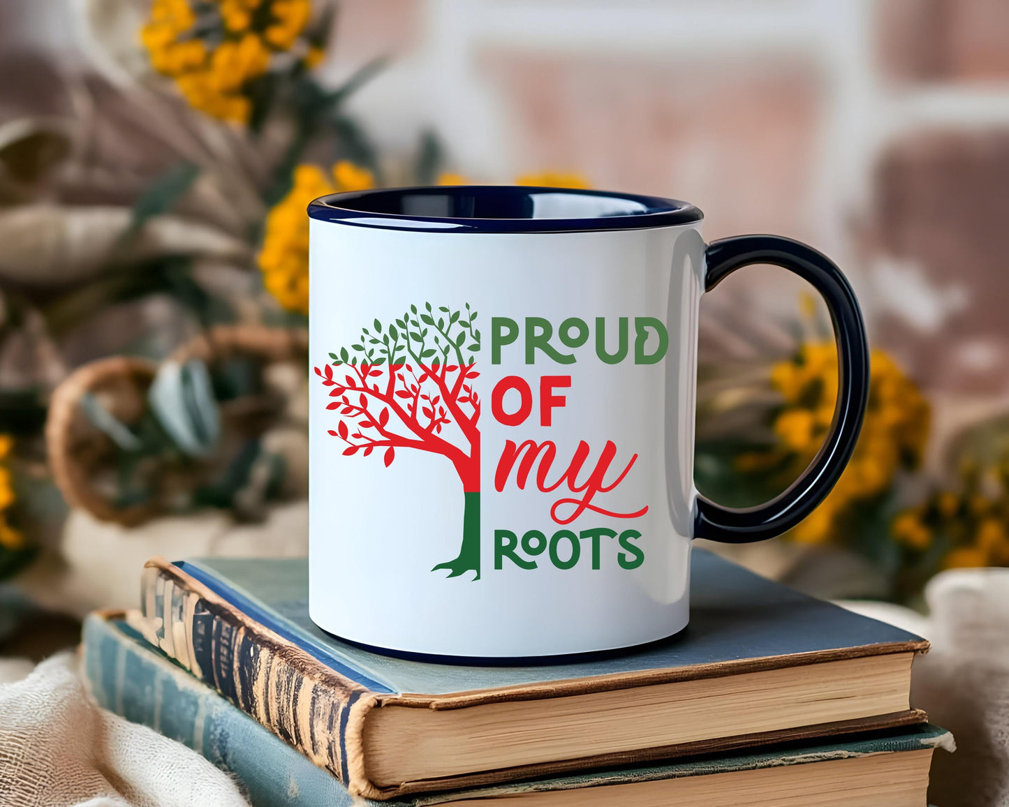 Proud of My Roots Mug | African Heritage Coffee Cup | Cultural Pride Gift