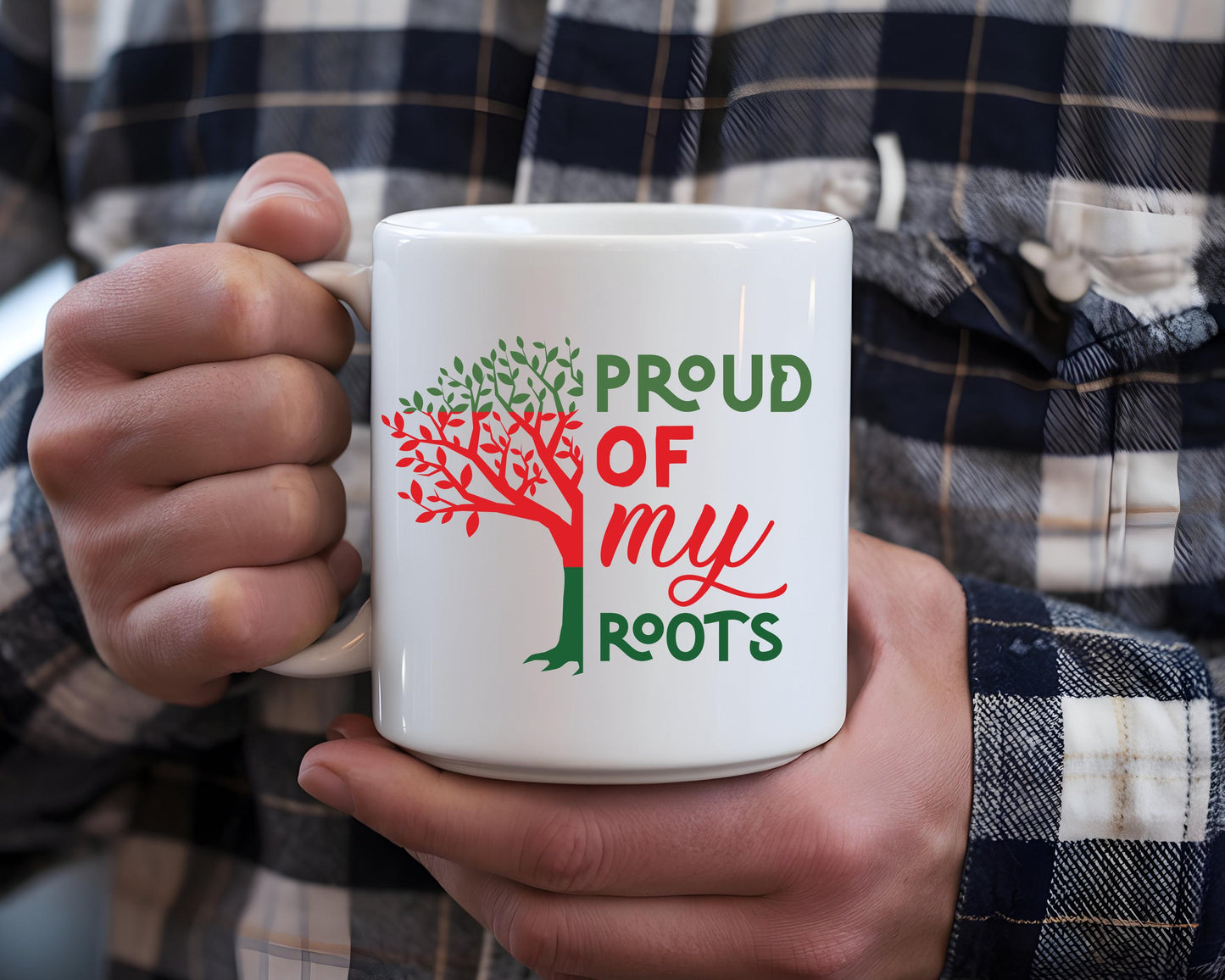 Proud of My Roots Mug | African Heritage Coffee Cup | Cultural Pride Gift