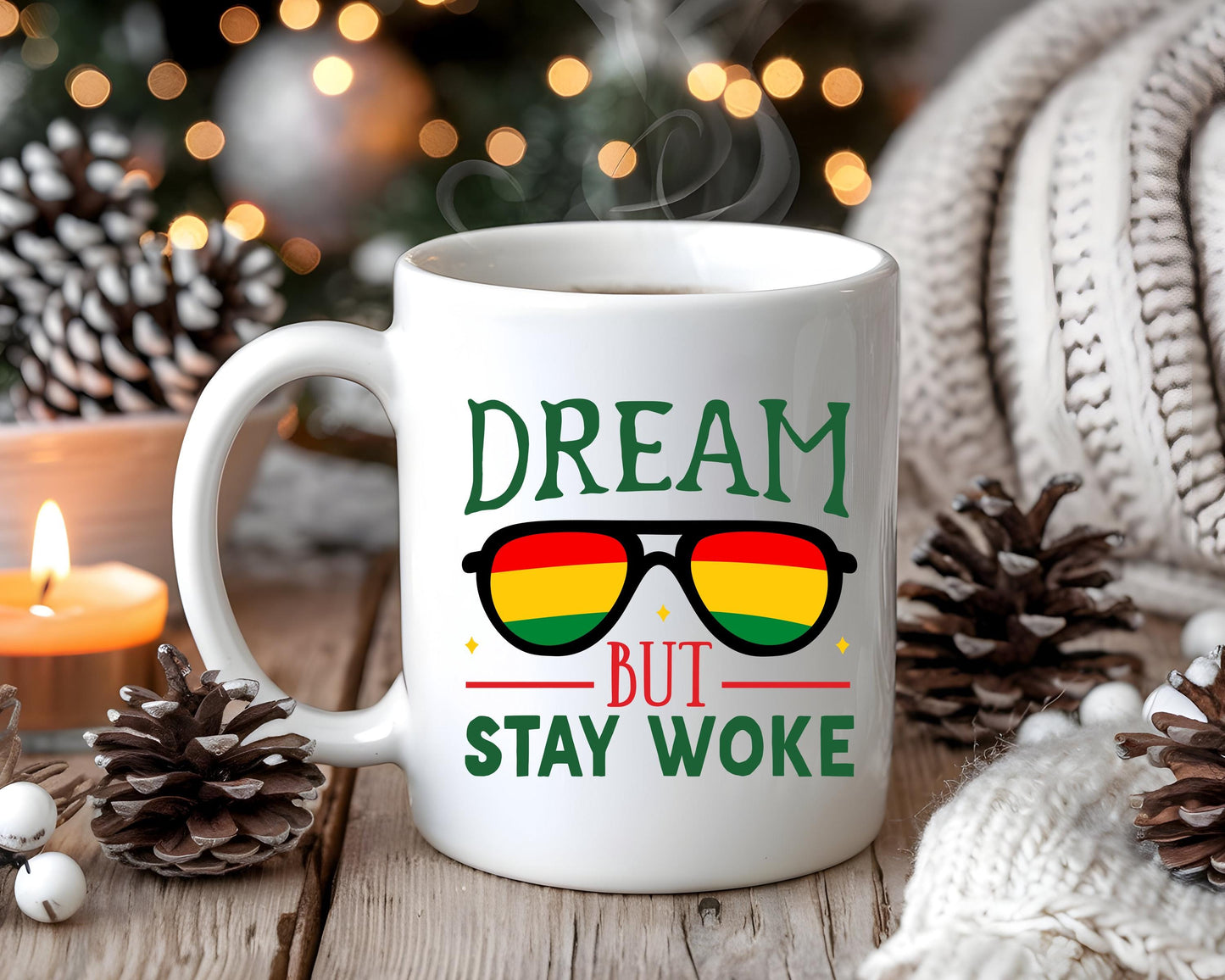 Dream But Stay Awake Mug | Inspirational Black Pride Coffee Cup | Empowerment Gift