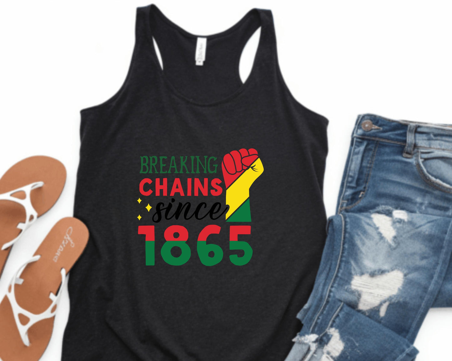 Breaking Chains Till 1865 Tank Top | Juneteenth Apparel | Black Freedom Shirt