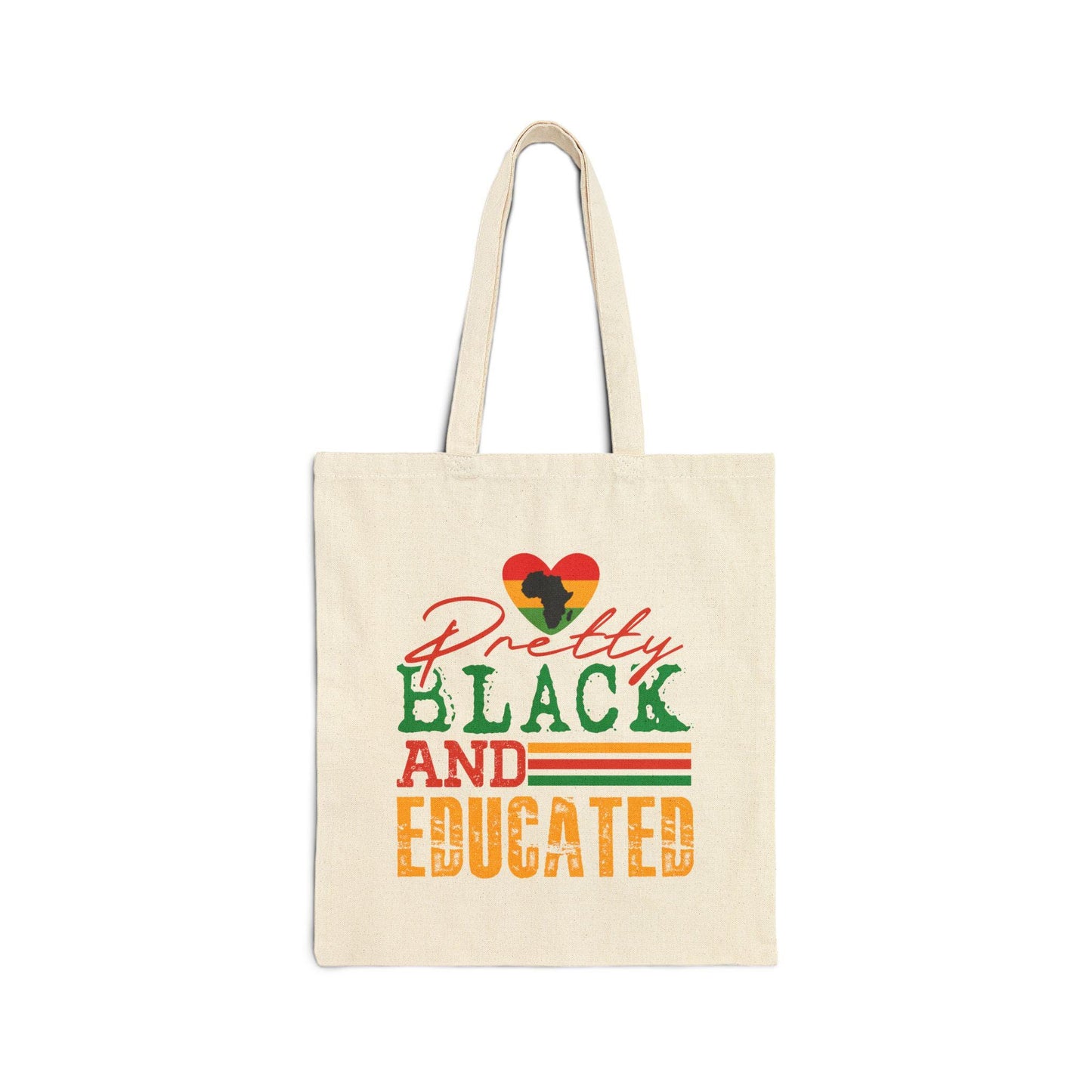 Pretty Black and Educated Tote Bag, African American Gifts, Black Girl Magic Tote, Feminist Book Bag, Natural Hair Afrocentric Tote, College