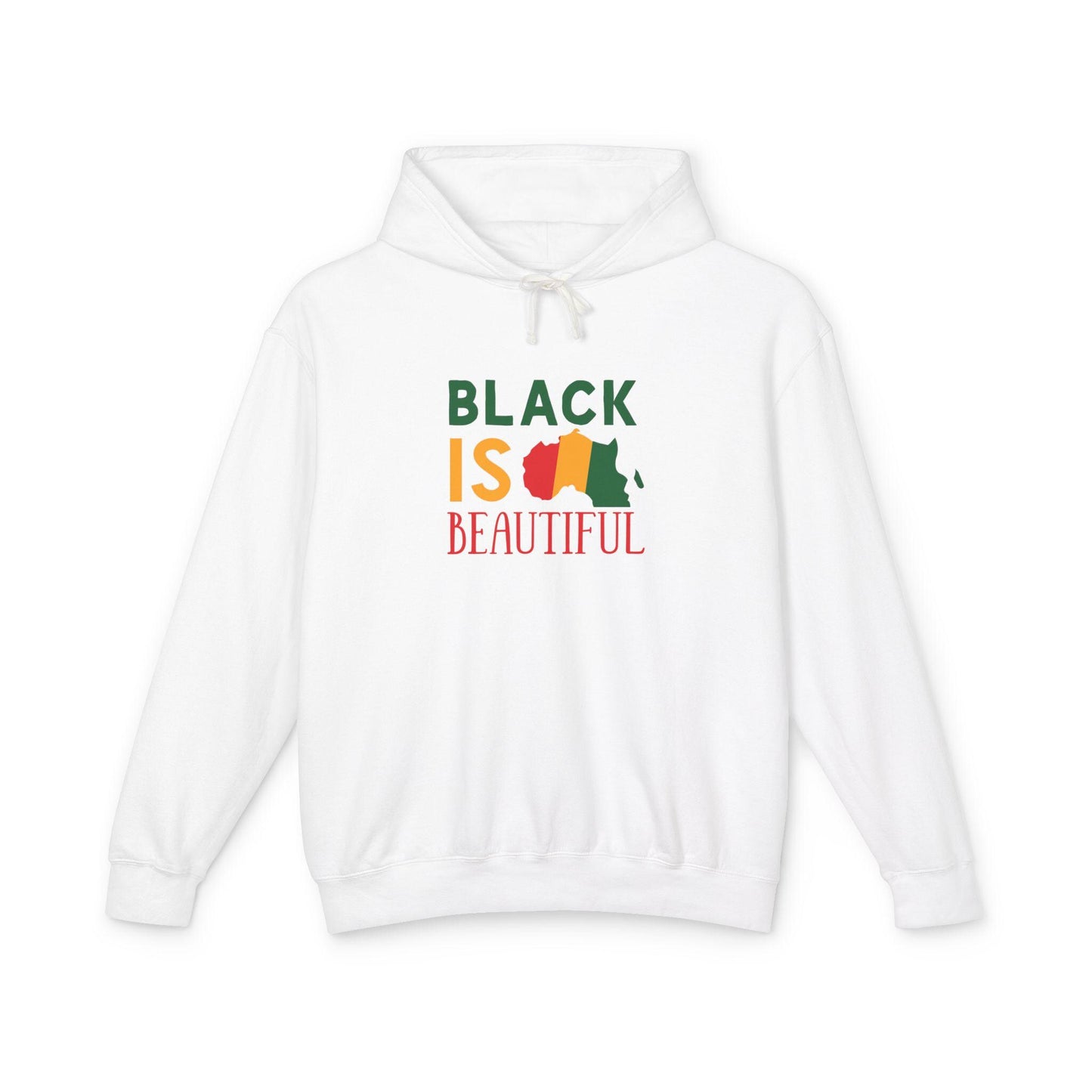 Black is Beautiful Unisex Lightweight Hooded Sweatshirt, Black Hoodie, Diversity Equality Pullover, Anti Racism Activism Apparel, Social