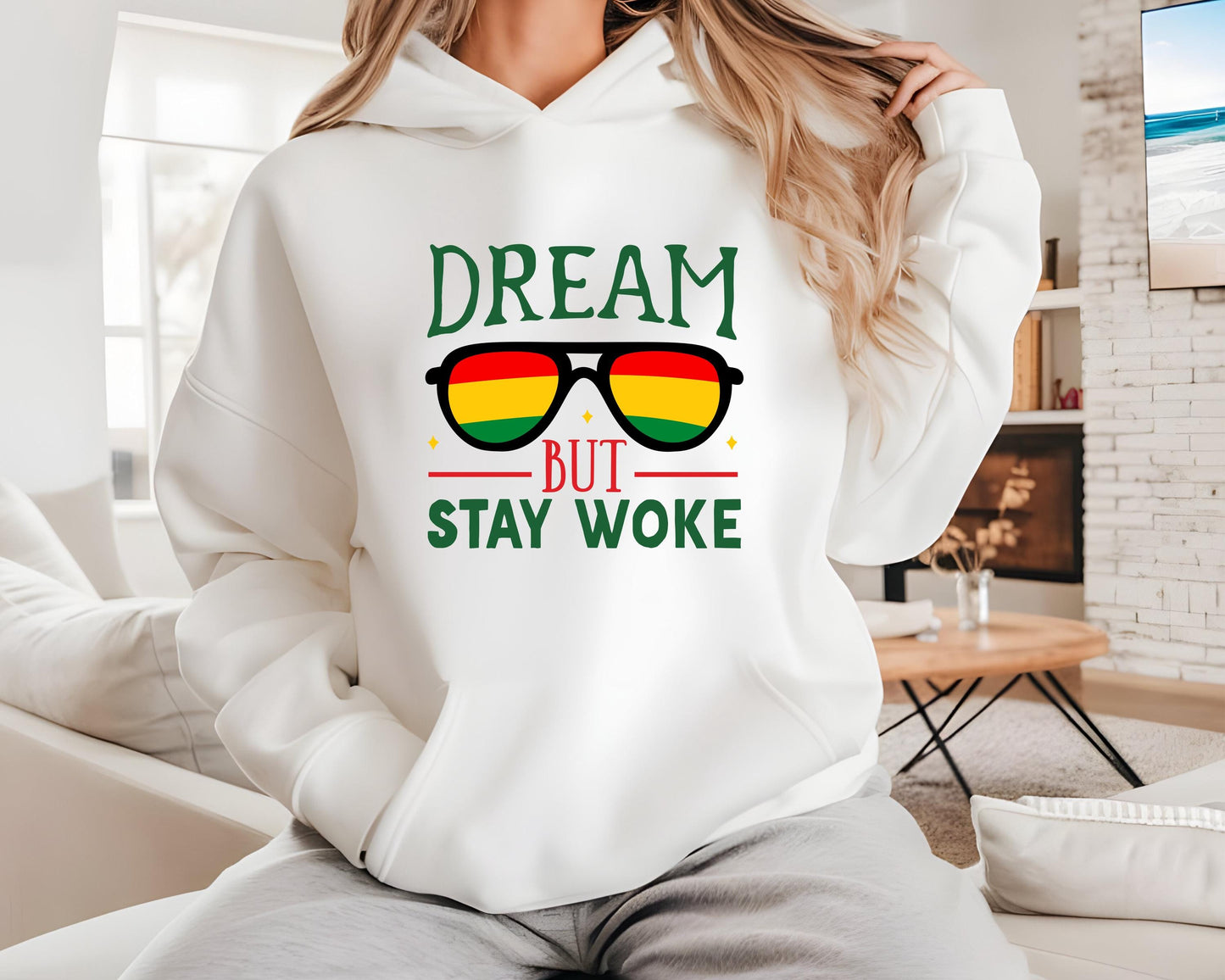 Dream But Stay Wake Lightweight Hoodie, Dreamer Hooded Sweatshirt, Inspirational Quote Jumper, Positive Vibes Pullover, Cozy Lounge Wear,