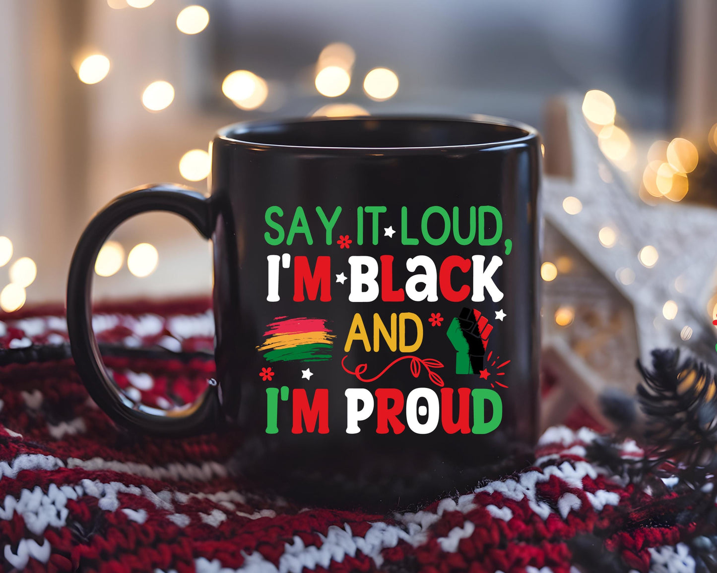 Black Mug, 15oz - Empowering Black Pride Coffee Cup, African American Heritage Tea Mug, Cultural Identity Kitchen Drinkware, Black Lives