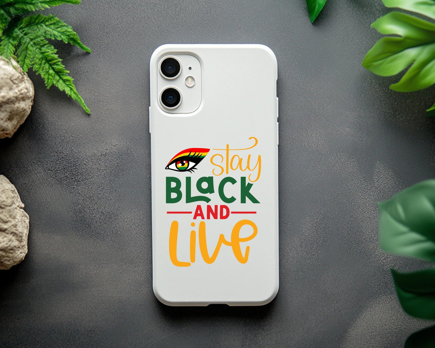 Unique Phone Snap Case, Stay Black and Live, Inspirational Phone Cover, Black Culture Gift, Vibrant Phone Accessory