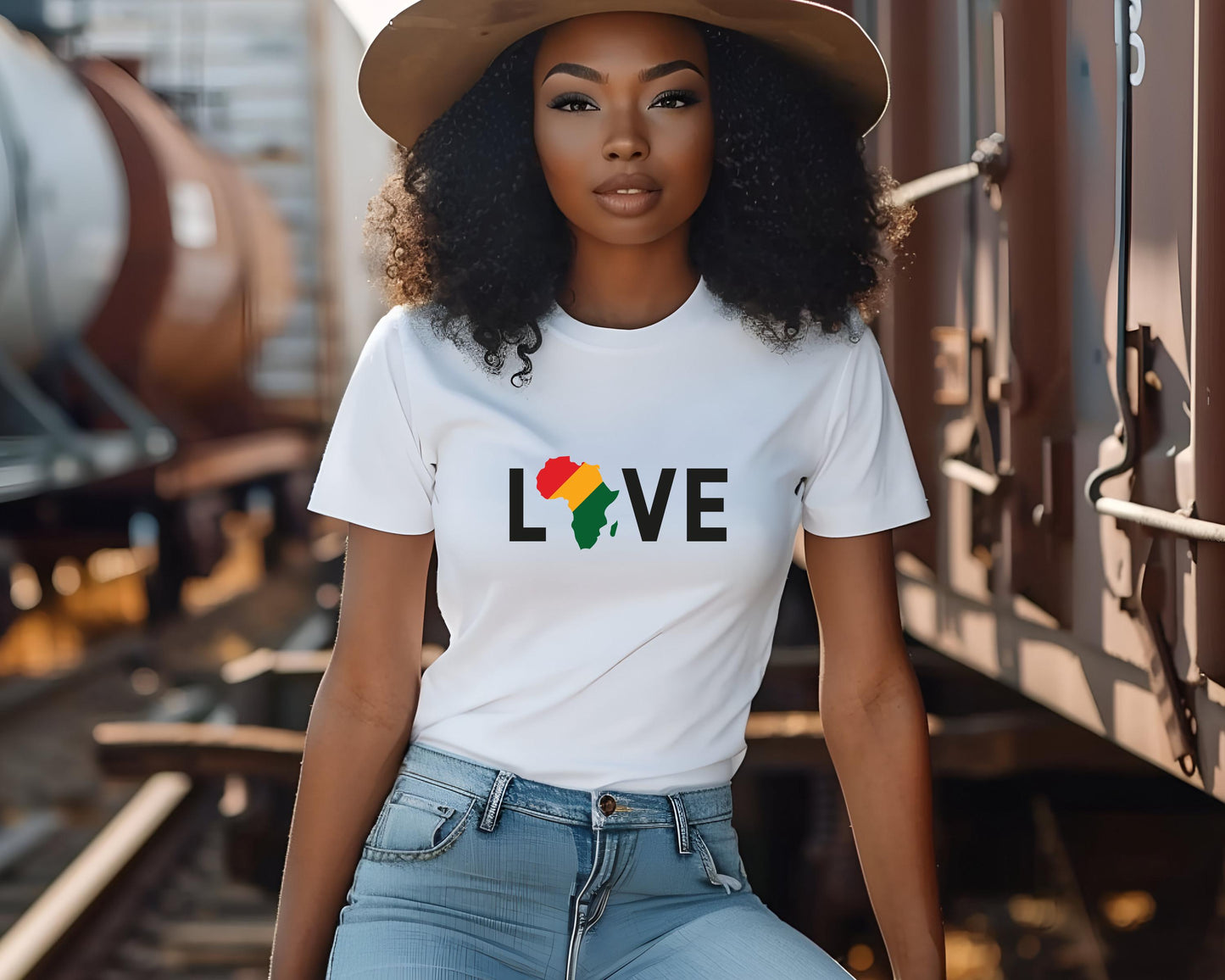 African Love Unisex Jersey Short Sleeve Tee, Afrocentric Shirt, Black History Month Tshirt, Cultural T-Shirt, Ethnic Pride Top