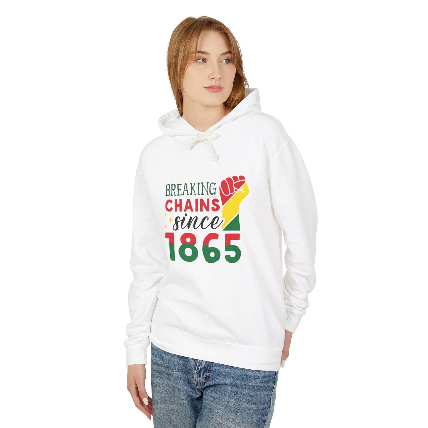 Breaking Chains Unisex Hoodie Sweatshirt, Anti-Slavery Lightweight Hooded Jumper, Emancipation Pullover, Civil Rights Activist Top, Freedom