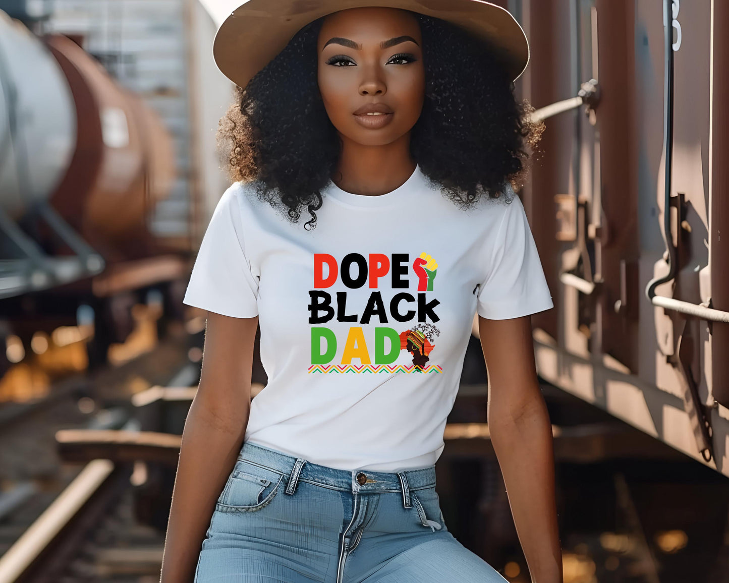 Dope Black Dad Tshirt, Father&#39;s Day Gift, Cool Dad Tee, Urban Dad Shirt, Trendy Papa Top