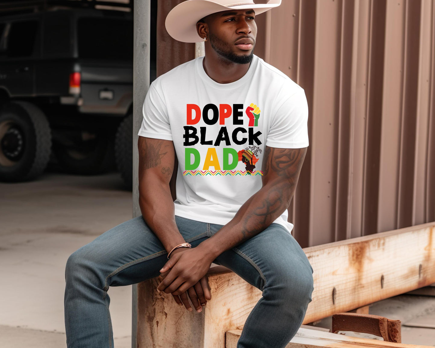 Dope Black Dad Tshirt, Father&#39;s Day Gift, Cool Dad Tee, Urban Dad Shirt, Trendy Papa Top