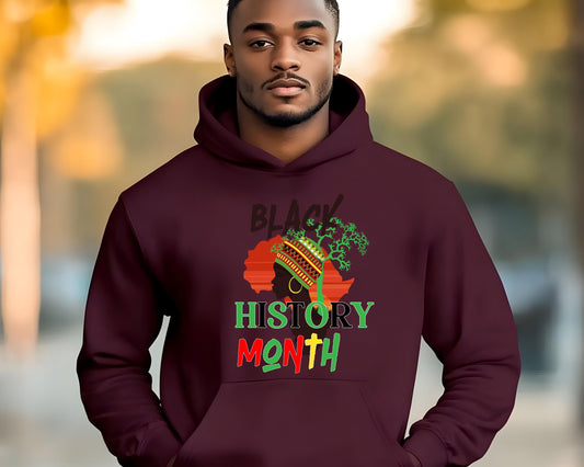 Black History Month Hoodie, Unisex Hooded Sweatshirt, African American Heritage Pullover, Civil Rights Movement Jumper, BHM Apparel