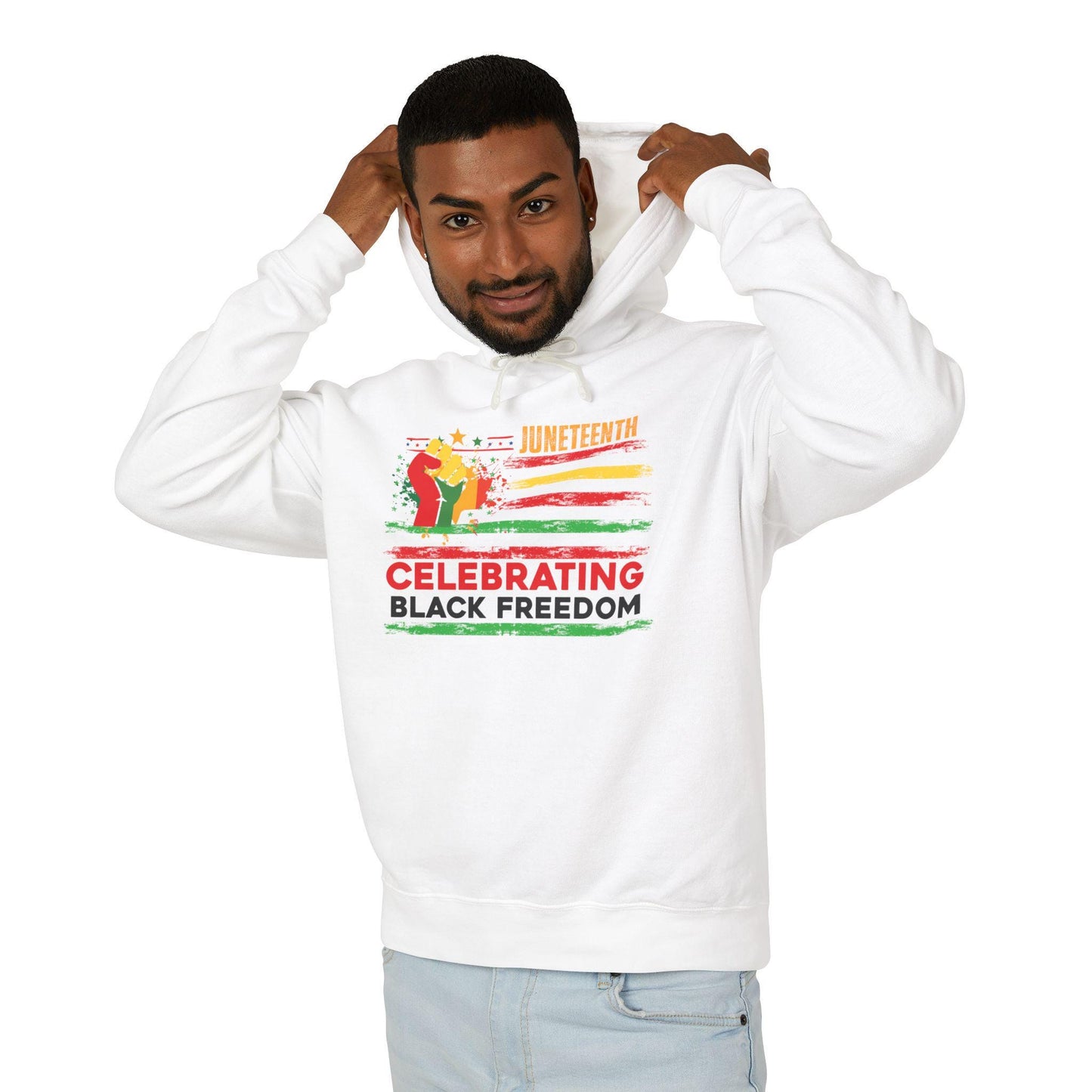 Juneteenth Celebrating Black Freedom Hoodie, Unisex Lightweight Hooded Sweatshirt, Black History Month Gift, African American Pride Apparel,