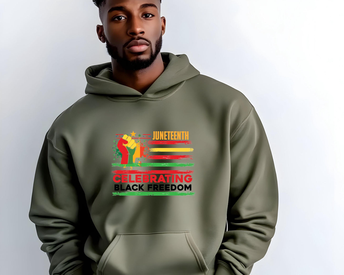 Juneteenth Celebrating Black Freedom Hoodie, Unisex Lightweight Hooded Sweatshirt, Black History Month Gift, African American Pride Apparel,