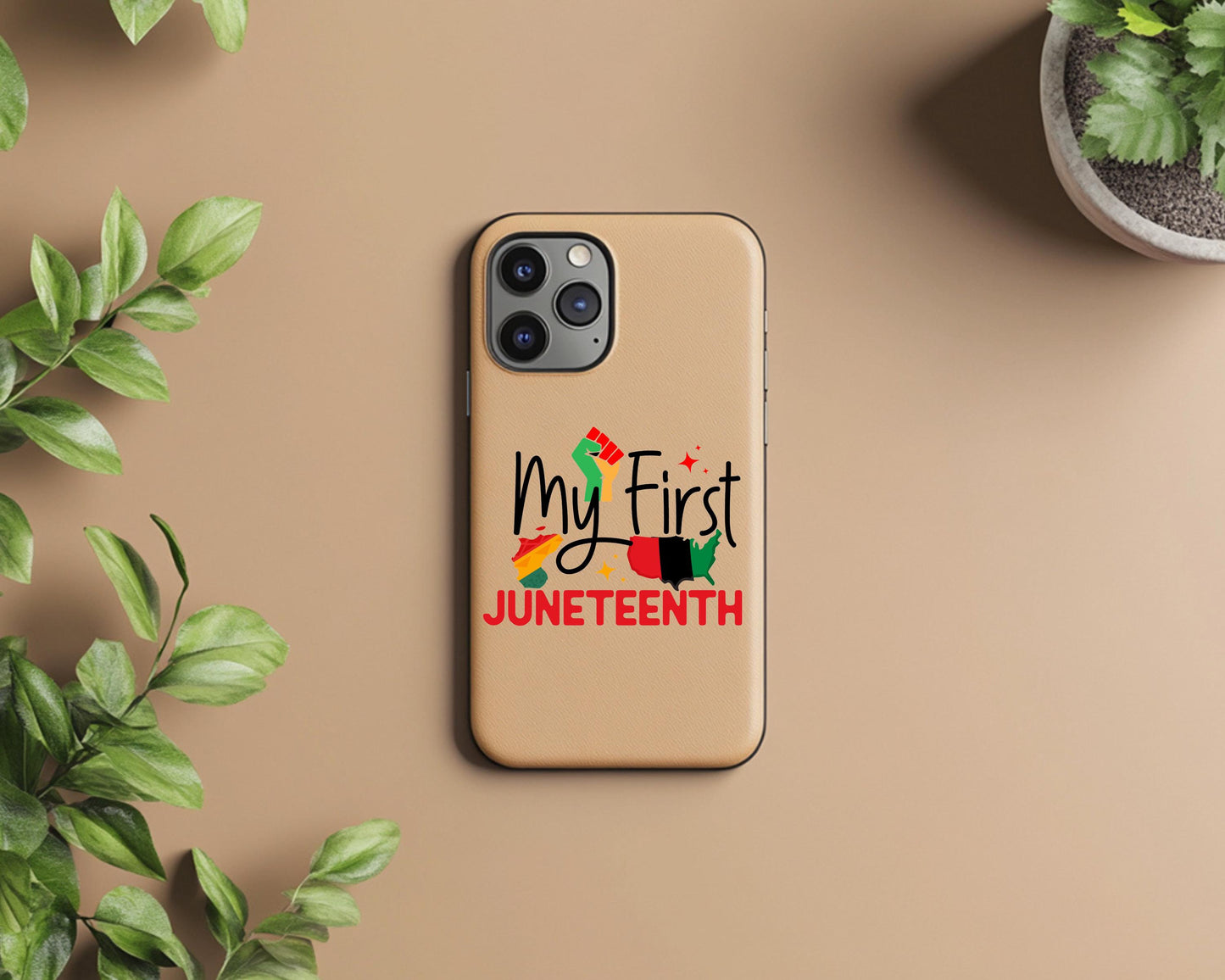 First Juneteenth case, Cultural phone case,  Stylish phone case,  Pan-African case, Black history gift,  Proud Black case