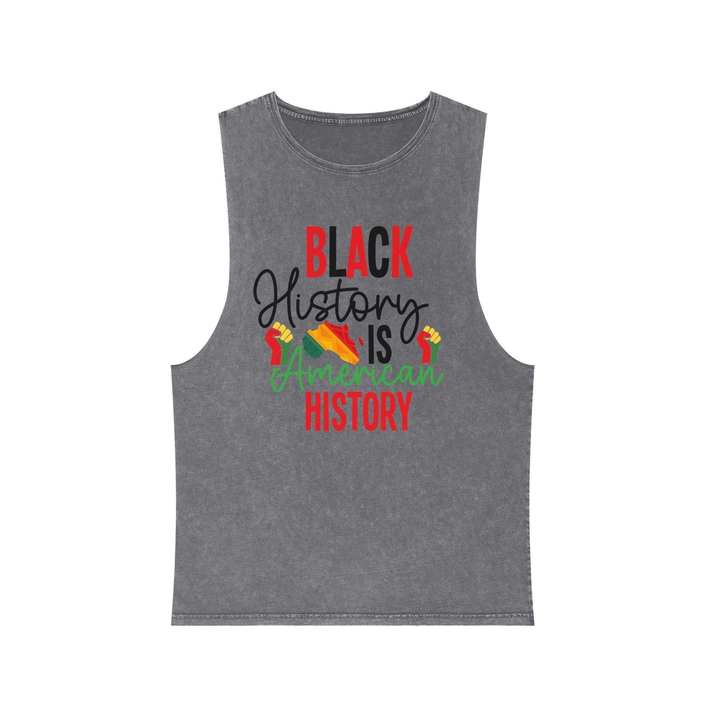 Black History is American History Tank Top | Unisex Stonewash Graphic Tank, Summer Casual Wear, Festival Apparel, Gift for Activists, Black