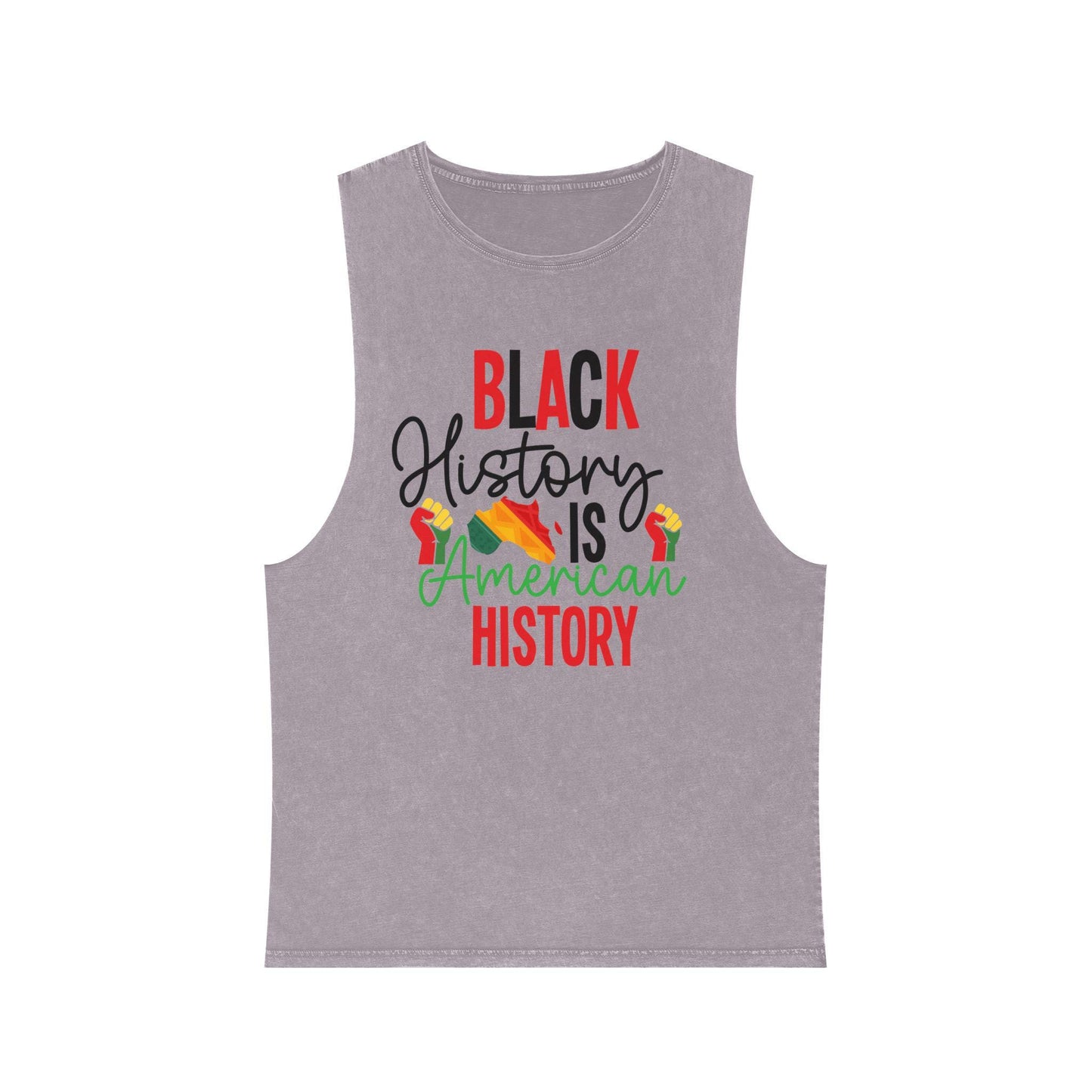 Black History is American History Tank Top | Unisex Stonewash Graphic Tank, Summer Casual Wear, Festival Apparel, Gift for Activists, Black