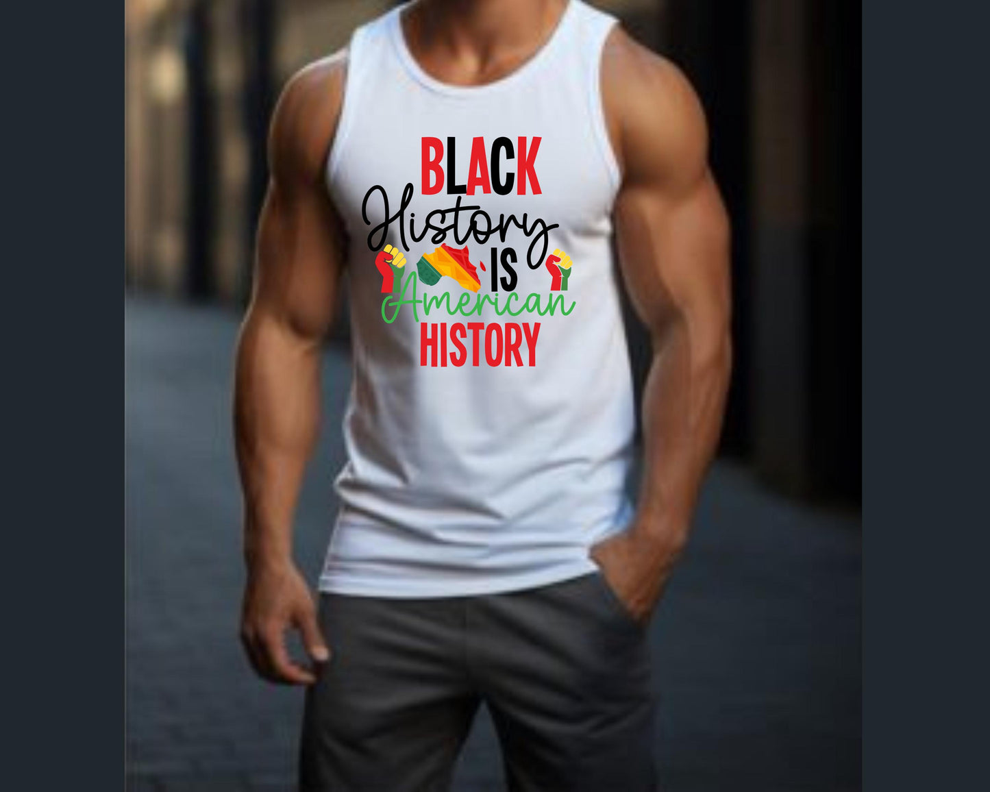 Black History is American History Tank Top | Unisex Stonewash Graphic Tank, Summer Casual Wear, Festival Apparel, Gift for Activists, Black