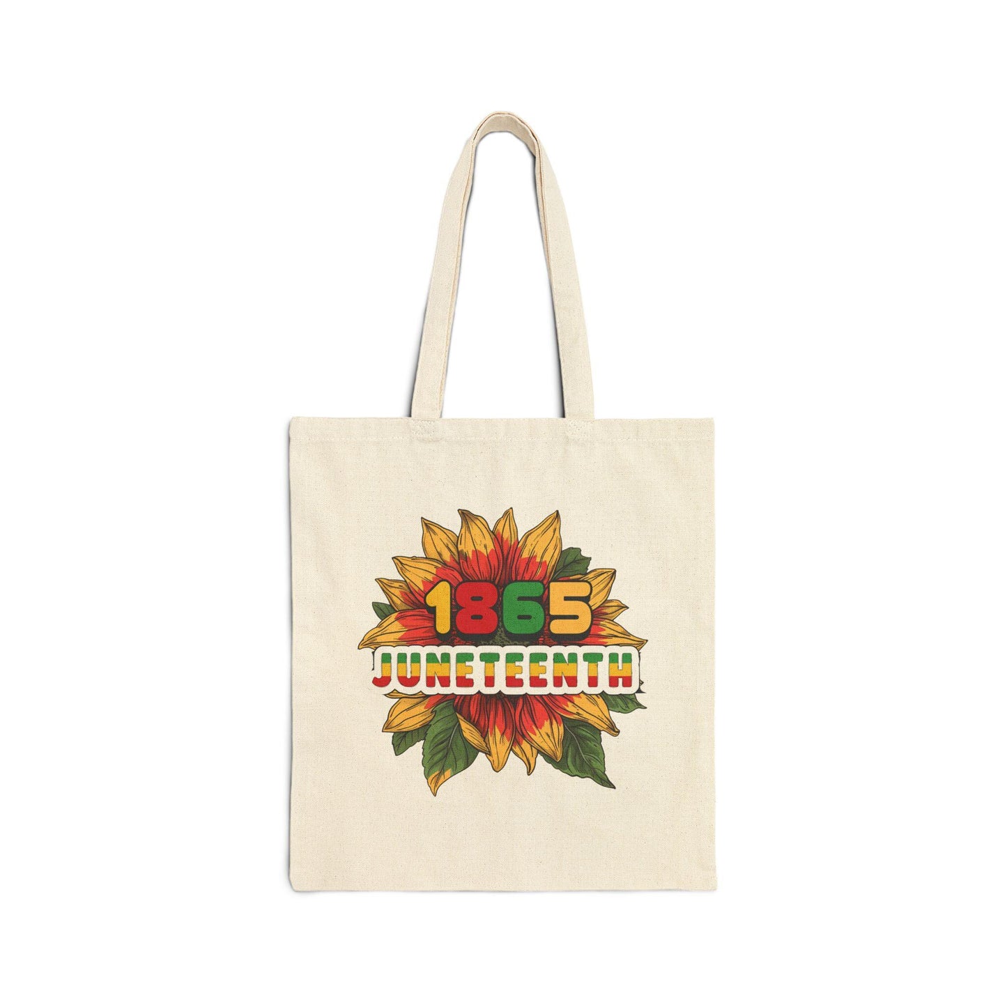 Juneteenth Cotton Canvas Tote Bag, Eco-Friendly Grocery Bag, Sunflower Art Tote, Gift for Activists, Summer Beach Bag