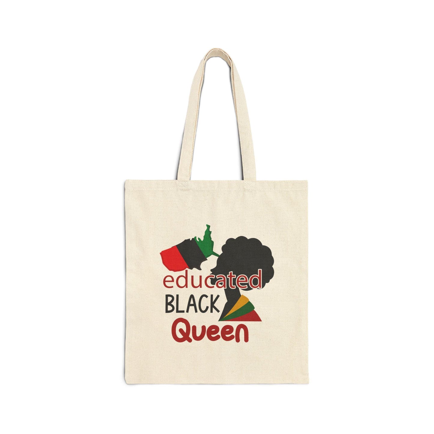 Empowered Black Queen Tote Bag - African American Feminist Shoulder Bag, Educated Black Woman Queen Canvas Tote, Black History Month Gift,