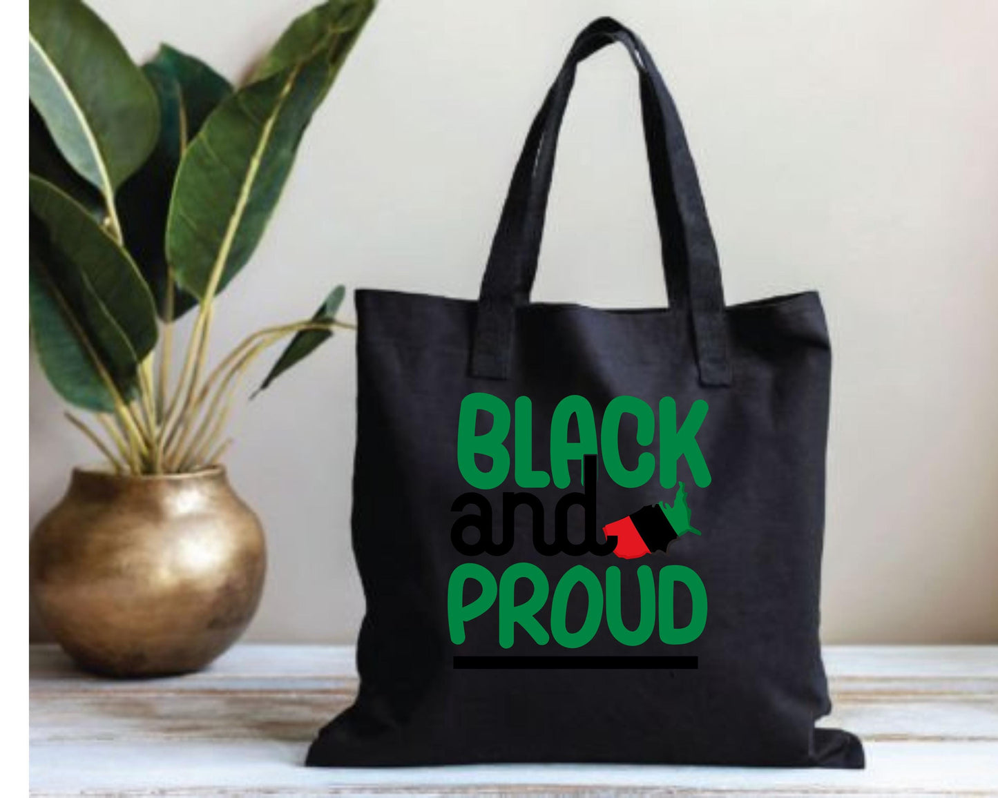 Black and Proud Cotton Tote Bag, African American Empowerment Market Bag, Ethnic Pride Shopping Bag, BLM Reusable Grocery Tote, Diversity