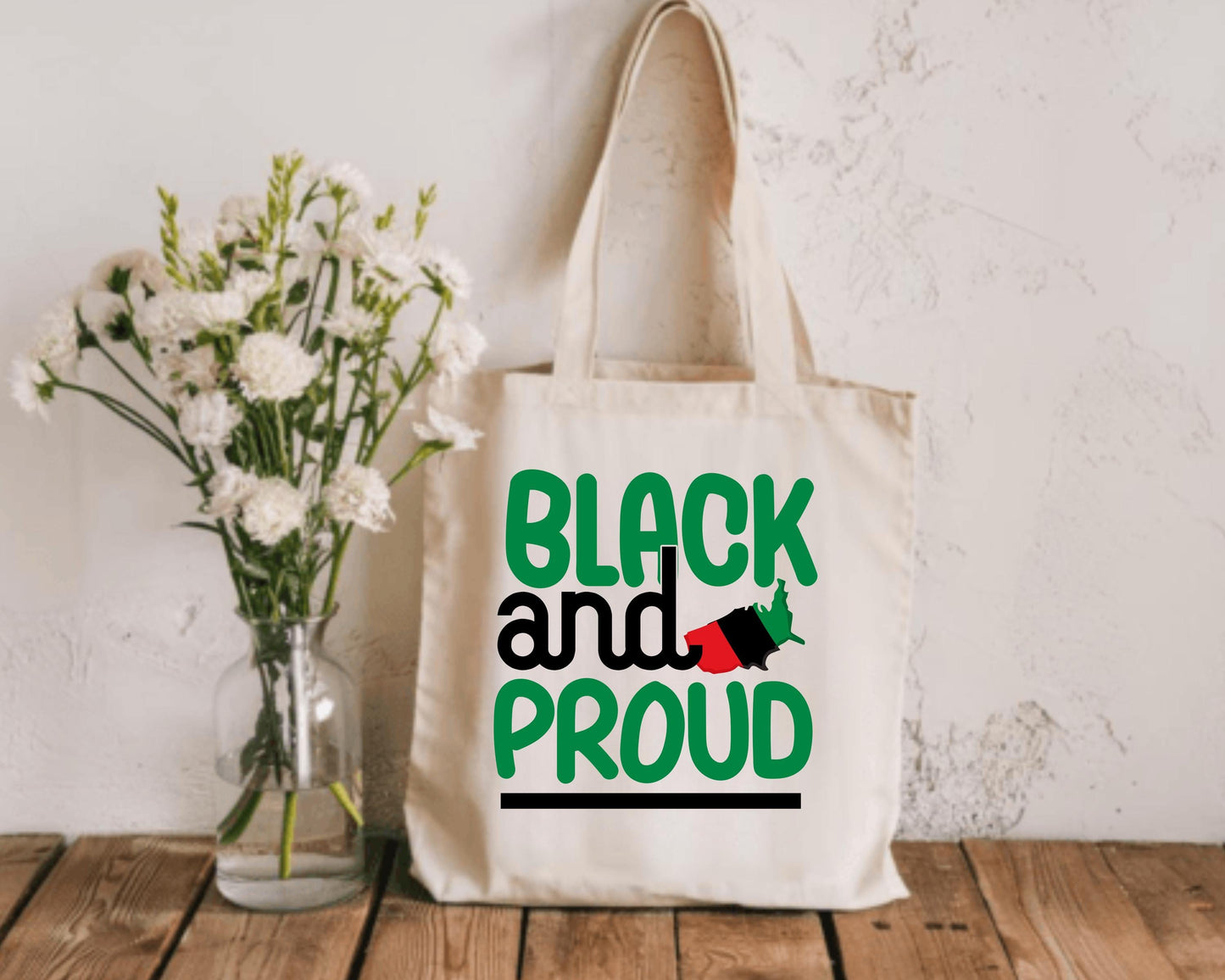 Black and Proud Cotton Tote Bag, African American Empowerment Market Bag, Ethnic Pride Shopping Bag, BLM Reusable Grocery Tote, Diversity