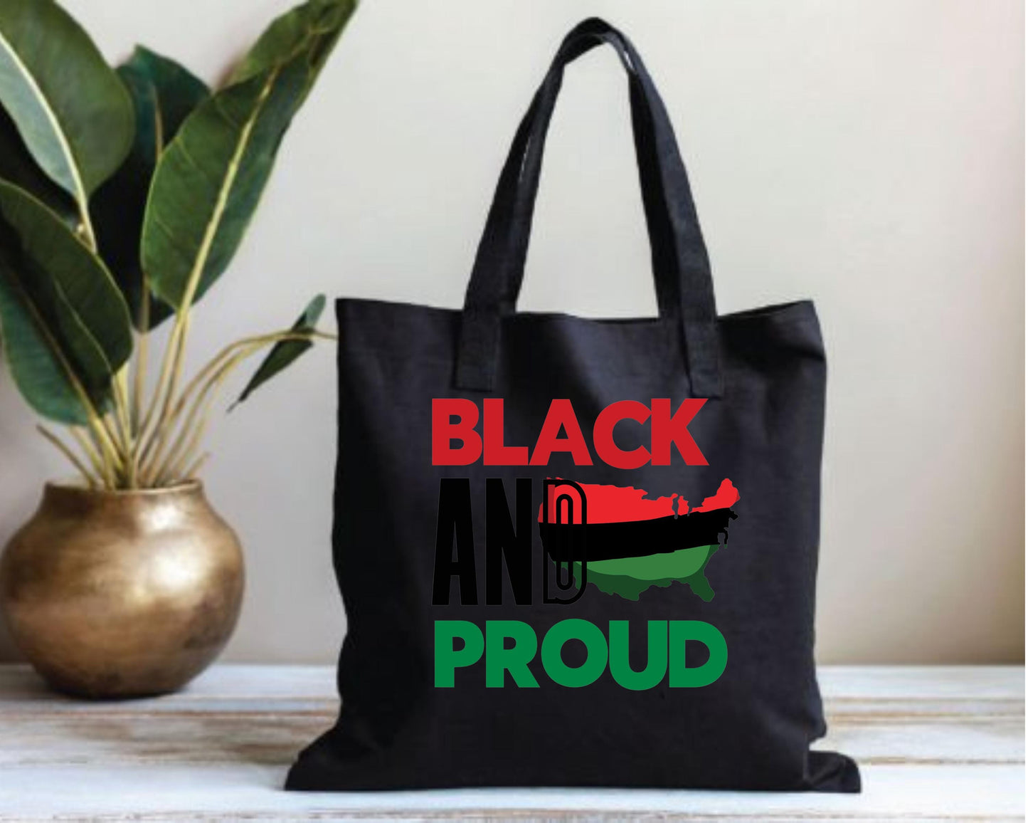 Black and Proud Cotton Tote Bag, African American Empowerment Market Bag, Ethnic Pride Shopping Bag, BLM Reusable Grocery Tote, Diversity