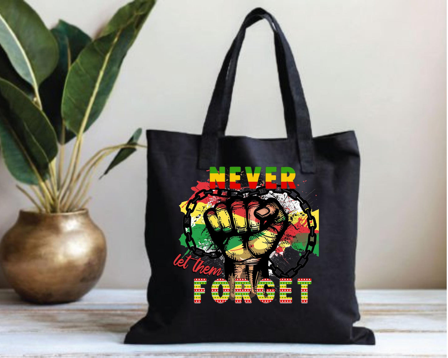 Cotton Canvas Tote Bag - Never Let Them Forget, Reusable Shopping Bag, Eco-Friendly Tote, Gift for Her, Grocery Bag, Market Bag