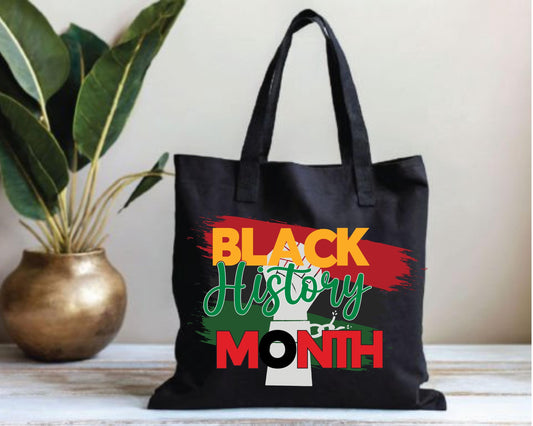 Black History Month Cotton Canvas Tote Bag - African American History Gift, Cultural Heritage Shoulder Bag, History Month Celebration