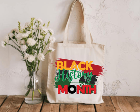 Black History Month Cotton Canvas Tote Bag - African American History Gift, Cultural Heritage Shoulder Bag, History Month Celebration