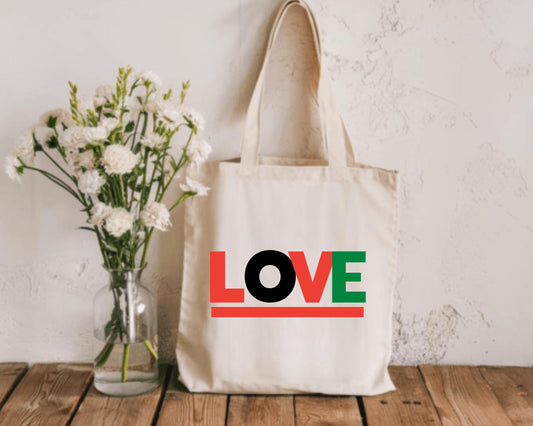 Love Cotton Canvas Tote Bag - Romantic Eco-Friendly Shopping Bag, Valentine&#39;s Day Gift, Reusable Grocery Bag, Beach Tote, Shoulder Bag