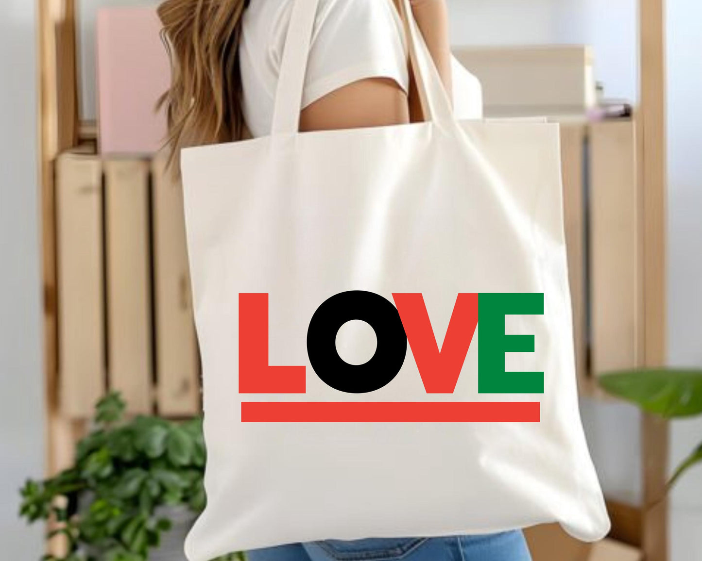 Love Cotton Canvas Tote Bag - Romantic Eco-Friendly Shopping Bag, Valentine&#39;s Day Gift, Reusable Grocery Bag, Beach Tote, Shoulder Bag