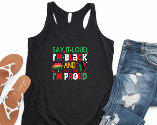 Black and Proud Tank Top, African American Pride Tee, Unisex Racial Equality Shirt, Civil Rights Activist Gift, Social Justice Clothing,